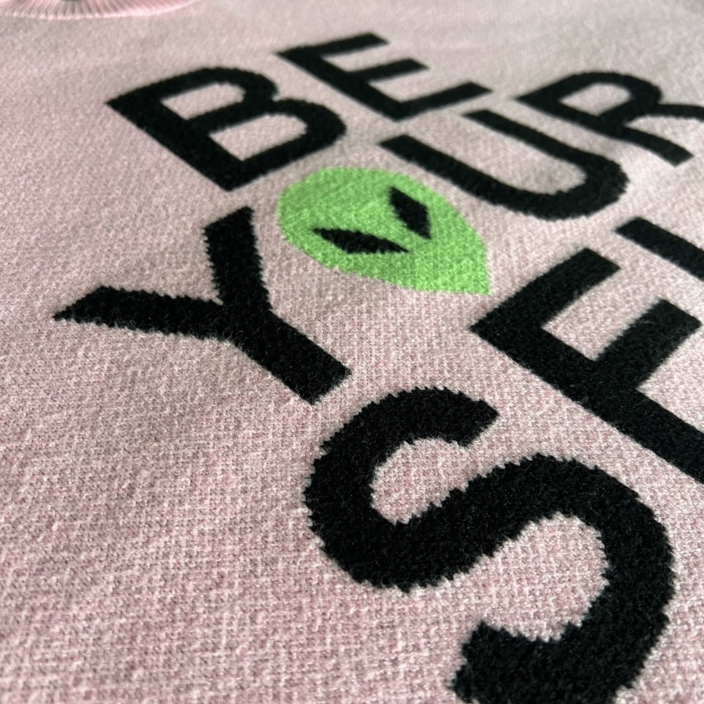 RARE, NWOT Dressed in LALA “Be Yourself” Oversized Alien Knit in Pink, Sz  - S/M - Picture 5 of 16